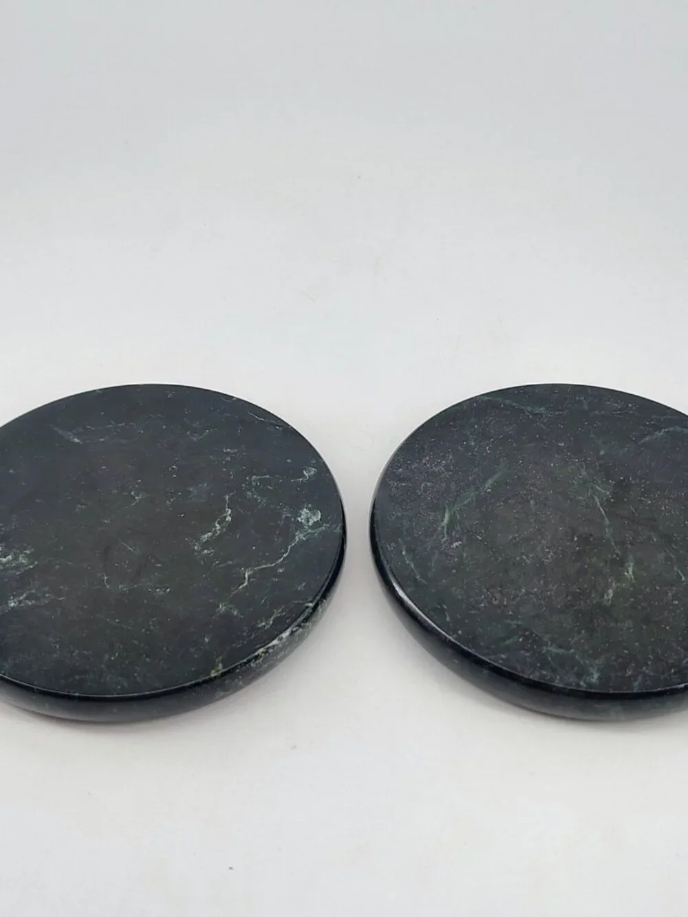 Set of 2 Dark Green Marble Coasters with Cork Backing 4